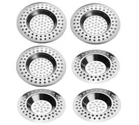 RuiChy 6 Pcs Kitchen Sink Strainer Plug, 2 Sizes Stainless Steel Hole Cover Bathtub Shower Drain Cover Hair Catcher Sink Stopper Drainer Protector Blocker Filter Sink Sieve Strainer (77mm+73mm)