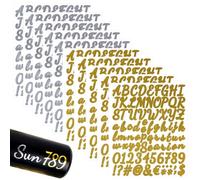 RuiChy 840 Pieces Handwriting Letter Number Stickers, 10 Sheets 1 Inch Self Adhesive Shining Alphabet Numbers Symbol Sticker Waterproof Vinyl Decals for Cards Scrapbook Mailbox Crafts (Gold & Silver)