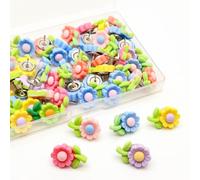 RuiChy Flower Thumbtacks Push Pins, 50 Pcs Colorful Sunflower Drawing Pins Cork Board Pushpins Boxed Decorative Flowers Thumb Tacks for Wall Bulletin Board Travel Map Photo Display Office School