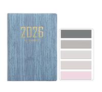 RuiChy Mini 2026 Pocket Diary, PU Texture Cover 128 Pages Daily Planner A7 Week to View Appointment Diary Agenda Weekly Planner Palm-sized Calendar Notebook with Morandi Sticky Tabs (Blue)