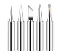 RuiChy Solder Tips 5Pcs Soldering Iron Replacement Lead Free Soldering Tips Welding Tips Head Tool for Soldering for Welding Equipment Accessories Electronic Repairs DIY Projects(I+B+K+2.4D+3C)-Silver