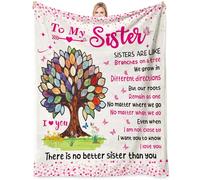 Ruicnte to My Sister Birthday Gift from Sis,Tree of Life Sister Flannel Throw Blanket 60"x 52" Best Ever Sister Present for Big Sisters on Mothers Day,Valentine,Graduation,Christmas