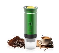 RUICUBEI 3-in-1 Portable Electric Espresso Coffee Machine,Mini portable coffee maker,Wireless Self Heating Capsules Pods Espresso Coffee Machine for Car Home Office Camping Travel Maker (Green)