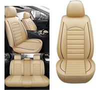 RUIDAM 5 Seats Full Set Car Seat Covers for SKoda Yeti 2014-2016, Leather Waterproof Breathable Seat Covers Full Set Seat Protector Interior Accessories, C/beige