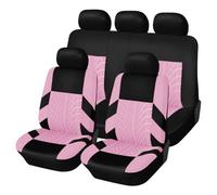 RUIDAM Car Seat Covers Full Set for VW Golf 8 MK8 2019 2020 2021 2022 2023 2024 5-Seat, 5 Seat Cloth Front Rear Back Seat Covers Comfortable and Breathable Protectors Accessories,F/Pink