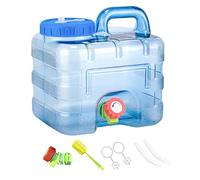 RuiDay 5-22L Water Container with Tap,Portable Plastic Camping Water Containers Bucket,Easy Clean BPA-Free Drink Water Carrier,Water Tank for Camping Outdoor,Travel,Party,Emergency