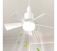 RuiDay Ceiling Fans with Lights and Remote, 30W LED Ceiling Fan Light with Timing, 3 Speeds 3 Colors Dimmable, Small Quiet Fan Lights Ceiling for Bedroom Living Room (White+Big Remote)