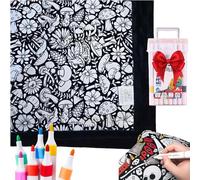 RuiDay DIY Coloring Blanket with Makers, Craft colouring blanket for adults, Creative Personalized Drawing Art Project, Soft Cozy Fleece Drawing Throw Bedroom Decor (B)