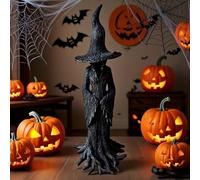 RuiDay Halloween Witch Statue, Enchanting Witch Statue, Resin Figurine Retro Magician Decor, Halloween Decorations Indoor Ornament Figurine (30cm)