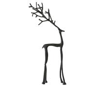 RuiDay Set of 2 Black Reindeer Statues, 2025 Christmas Decorations, Modern Xmas Figurines, Deer christmas decor for Mantel Living Room Bedroom Office (20cm)