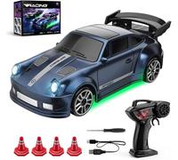 RuiDay Skidboiz RC Drift Car, 2.4GHz Mini Remote Control Car, 1:64 4WD High Speed Remote Control Drift Cars, with Lights, 2-Speed Modes, Cars Toys Gift For Kids Adults (B - Blue)