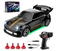RuiDay Skidboiz RC Drift Car, 2.4GHz Mini Remote Control Car, 1:64 4WD High Speed Remote Control Drift Cars, with Lights, 2-Speed Modes, Cars Toys Gift For Kids Adults(B - Black)