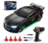 RuiDay Skidboiz RC Drift Car, 2.4GHz Mini Remote Control Car, 1:64 4WD High Speed Remote Control Drift Cars, with Lights, 2-Speed Modes, Cars Toys Gift For Kids Adults (A - Black)