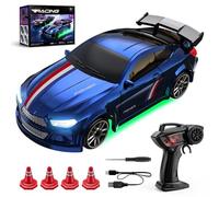 RuiDay Skidboiz RC Drift Car, 2.4GHz Mini Remote Control Car, 1:64 4WD High Speed Remote Control Drift Cars, with Lights, 2-Speed Modes, Cars Toys Gift For Kids Adults (A- Blue)