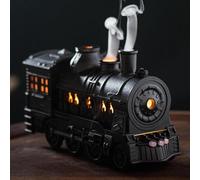 RuiDay Train Diffuser, 300ML Vintage Steam train diffuser, Essential Oil Diffusers, Air Diffuser Humidifier with 2-Color LED Light, 2 Mist Modes, Auto Shut-Off for Bedroom Office, Home Decor (Black)