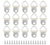 Ruidee 100 Pcs Picture Hanging Kit,Small Triangle Ring Picture Hangers Frame Single Hole Picture Hang with Screws for Hanging Photos Frame Cross Stitch Clock Paintings Mirrors Artwork （Silver/XS）