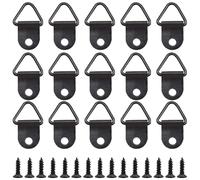 Ruidee 100 Pcs Picture Hanging Kit,Small Triangle Ring Picture Hangers Frame Single Hole Picture Hang with Screws for Hanging Photos Frame Cross Stitch Clock Paintings Mirrors Artwork （Black/XS）