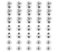 Ruidee 100Pcs/50Set Chicago Screws M5X6mm Book Binding Rivets Screw Posts Round Flat Head Stud Screw for DIY Leather Albums (DZBD/M5x6)