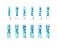 Ruidee 100PCS Heat Shrink Spade Connectors Female and Male Spade Wire Connectors Fully Insulated Quick Disconnect Crimp Terminals 16-14 AWG Blue/URSL