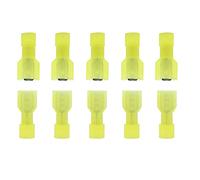 Ruidee 100Pcs Spade Terminals 12-10 AWG Fully Insulated Nylon Male/Female Quick Disconnect Electrical Wire Crimp Terminal Connectors Yellow/UNSY