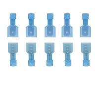 Ruidee 100Pcs Spade Terminals 16-14 AWG Fully Insulated Nylon Male/Female Quick Disconnect Electrical Wire Crimp Terminal Connectors Blue/UNSL