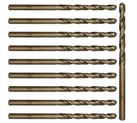 Ruidee 10Pcs Cobalt Drill Bits 4mm Twist Drill Bits M35 HSS Metric Straight Shank Drill Bit Set for Stainless Steel, Wood, Plastic (LSZ/4mm)