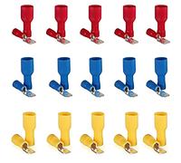 Ruidee 120PCS Insulated Male/Female Spade Connector Quick Splice Wire Terminals Wire Crimp Connectors Kit Red，Blue，Yellow（UPSZ)