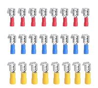 Ruidee 150PCS 22-16 16-14 12-10 AWG Insulated Piggyback Spade Connectors Quick Disconnect Electrical Terminals Wire Crimp Connectors Kit Red，Blue，Yellow (UPJZ)