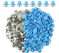 Ruidee 200 Pcs/100 Pairs Tie Tack Pin Backs with Blank Pins, Binding Staple Coupling Butterfly Rubber Bolts Back Holder Replacement (Blue)