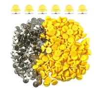 Ruidee 200 Pieces/100 Set PVC Rubber Pin Backs with Tie Tacks Blank Pins for Uniform Badges, Backing Holders, and Lapel Pin Clasps (Yellow)