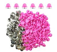 Ruidee 200 Pieces/100 Set Rubber Pin Backs with Tie Tacks Blank Pins , PVC Rubber Pin Back for Uniform Badges Backing Holder Clasp Lapel Pin（Pink）