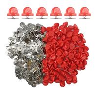 Ruidee 200 Pieces/100 Set Rubber Pin Backs with Tie Tacks Blank Pins , PVC Rubber Pin Back for Uniform Badges Backing Holder Clasp Lapel Pin（Red）