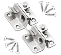 Ruidee 2Pcs Flip Latch Stainless Steel Safety Door Lock Catch Sliding Door Bolt Latch Right Open Gate Latches for Window Garden Door (YKMS)