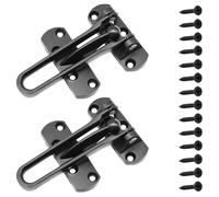 Ruidee 2Pcs Swing Bar Lock Front Door Locks Alloy Automatic Security Door Chain Restrictors Reinforcement Lock Latch Guard Clasp Flip Lock for Home Hotel (YG-MS/Black)
