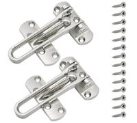 Ruidee 2Pcs Swing Bar Lock Front Door Locks Alloy Automatic Security Door Chain Restrictors Reinforcement Lock Latch Guard Clasp Flip Lock for Home Hotel (YG-MS/Silver)
