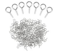Ruidee 300Pcs Screw Eye Pins 13.2x6.6mm Small Screw in Eye Hooks Metal Self-Tapping Eyelet Screws for Wood,DIY Jewelry (YJY-0)