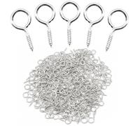 Ruidee 300Pcs Screw Eye Pins 13.2x6.6mm Small Screw in Eye Hooks Metal Self-Tapping Eyelet Screws for Wood,DIY Jewelry (YJY-2)