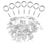 Ruidee 300Pcs Screw Eye Pins 13.2x6.6mm Small Screw in Eye Hooks Metal Self-Tapping Eyelet Screws for Wood,DIY Jewelry (YJY-1)