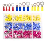 Ruidee 360Pcs Insulated Ring Terminal 22-16 AWG 16-14 AWG 12-10 AWG Electrical Wire Crimp Connectors Kit Red,Blue,Yellow（UPRZ）