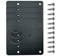 Ruidee 4 Pcs Stainless Steel Cabinet Hinge Repair Plate Fixing Plate with Hole Mounting Screws for Kitchen Cupboard Furniture Drawer Window Door (Black)
