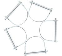 Ruidee 5 Pcs D-Shape 8x70mm Wire Lock Pin, Heavy Duty Trailer Lock Pin, Silver
