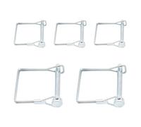 Ruidee 5 Pcs Shaft Locking Pin 6x50mm Wire Lock Pin Safety Coupler Pin Carbon Steel Square Retainer Wire Clip Hitch PTO Pin Trailers Pin for Farm Garden (FSX/6x50mm)