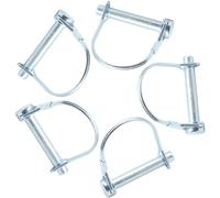 Ruidee 5 Pcs Wire Lock Pin 8x50mm Shaft Locking Pin Trailers Lock Hitch Pto Pin Round Loop Wire Pin Heavy Duty Coupler Pin (DSX/8x50mm)