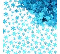 Ruidee 60g Snowflakes Confetti PET Table Confetti Sky Blue Christmas Decorations 13mm 15mm Snowflake for Xmas Christmas Table Holiday Party DIY Crafts（SXH/Sky Blue）