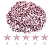 Ruidee 60g Star Confetti Metallic Foil Stars Table Confetti Metallic Foil Stars Sequin for Halloween Birthday Wedding Festival Party DIY(Rose Gold)