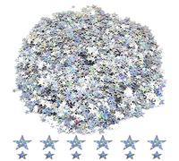 Ruidee 60g Star Confetti Metallic Foil Stars Table Confetti Metallic Foil Stars Sequin for Halloween Birthday Wedding Festival Party DIY(Glitter Silver)