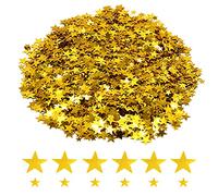 Ruidee 60g Star Confetti Metallic Foil Stars Table Confetti Metallic Foil Stars Sequin for Halloween Birthday Wedding Festival Party DIY(Gold)