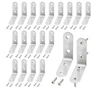 Ruidee Corner Braces 50x50mm 90 Degree L Shaped Brackets Fastener Stainless Steel Angle Support with Screws for Furniture Shelf (JM/50x50mm)
