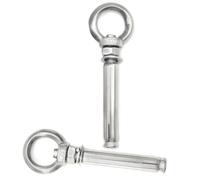 Ruidee Pack of 2 Stainless Steel Eye Bolts Anchor M10 x 100 mm Expansion Screw with Ring Extension Bolt Eye Bolt Expansion Screw for Concrete and Masonry Buildings (PZ-LS/M10 x 100 mm)