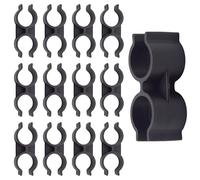 Ruidee Pack of 20 Double Pipe Clamps 20 mm PVC Plastic Shelf Rod Connector Chain Link Connection Clamp Robust Mounting Accessories for Pipe Connection Shelf Construction Black (KGJ/20 mm)
